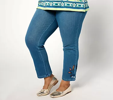 Belle by Kim Gravel Reg Flexibelle Paisley Eyelet Jean