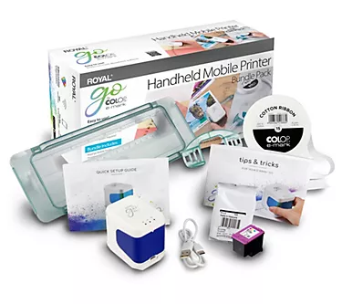 Royal GO E-Mark Handheld Mobile Printer with HP Ink & Accessories