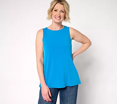 Susan Graver Petite Modern Essentials Liquid Knit A Line Tank