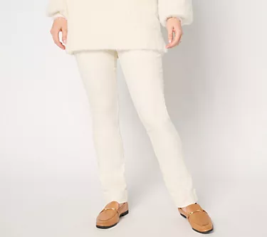 Belle by Kim Gravel Petite TriplLuxe Twill Straight Leg w/ Wide Hem