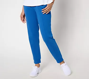 Denim & Co. Active Regular French Terry Slim Straight Ankle Pant