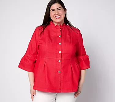 Studio Park x Jane Treacy Denim Peplum Jacket- Color