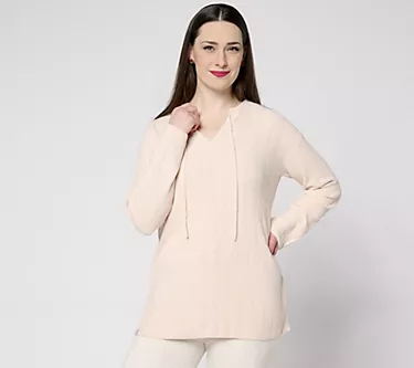 Barefoot Dreams CozyChic Ultra Lite Variegated Rib Tie Tunic