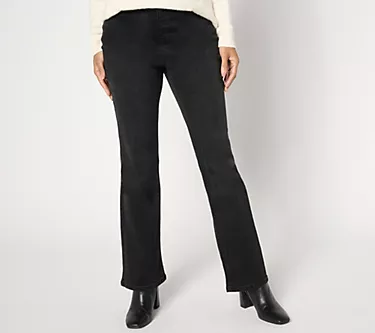 Isaac Mizrahi Live! Tall True Denim Black Flare Jeans