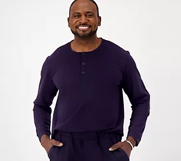 Men with Control Crew Neck Long Sleeve Henley