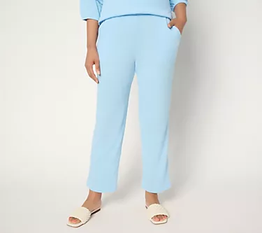 Denim & Co. Beach Tall Knit Gauze Straight Leg Ankle Pant