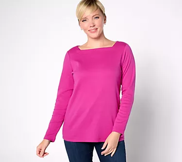 Denim & Co. Essential Interlock Square Neck Top