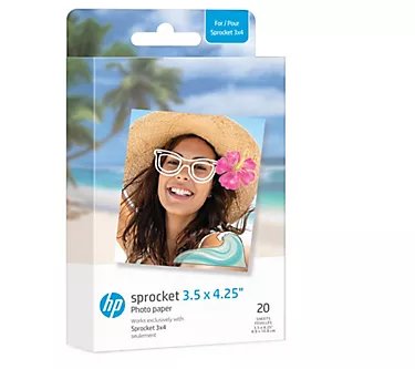 HP Sprocket 3.5"x4.25" Zink Sticky-Backed 20-Pack Photo Paper