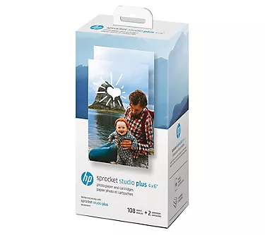 HP Sprocket Studio Plus 4 x 6" Photo Printer Paper & Cartridg