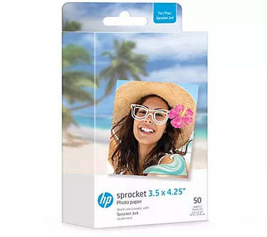 HP Sprocket 3.5"x4.25" Zink Sticky-Backed 50-Pack Photo Paper