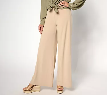 Dennis Basso Regular Italia Knit Wide Leg Pants