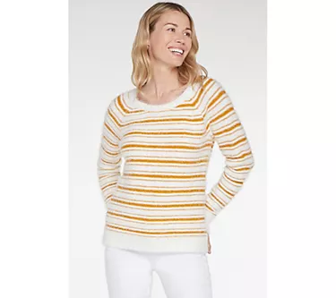 NYDJ Striped Boatneck Sweater