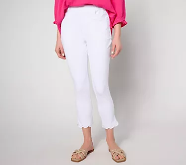 Quacker Factory DreamJeannes Short Scalloped Edge Crop Jeans