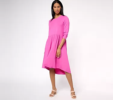 LOGO by Lori Goldstein Rayon 230 Petite Printed Dress