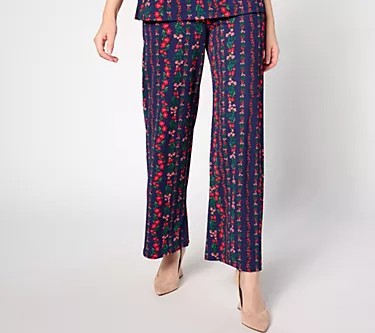 Isaac Mizrahi Live! Petite Pebble Knit Straight-Leg Ankle Pants
