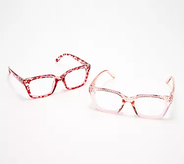 Diamonique x Kathy Levine Set of 2 Readers 3.0-3.5, Pink