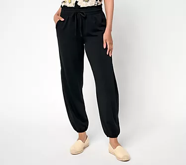 AnyBody Tall Cozy Knit Jersey Jogger with Pleated Side Seam