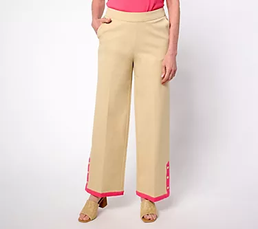Isaac Mizrahi Live! Petite 24/7 Stretch Wide Leg Full Length Pants