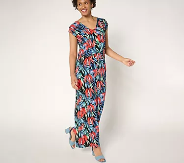 Attitudes by Renee Regular Como Jersey Printed Jumpsuit