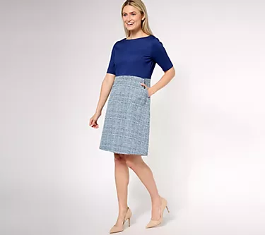 Isaac Mizrahi Live! Regular Elbow Sleeve Knee Length Dress