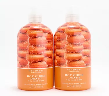 HomeWorx by Slatkin + Co. S/2 Hot Cider Donut 22-oz Soaps