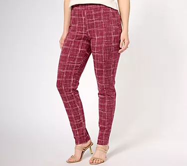 Denim & Co. Active Petite Duo Stretch Slim Straight Pant