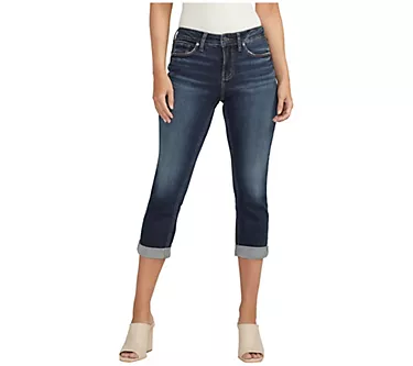 Silver Jeans Co. Suki Mid Rise Curvy Fit Capri- CVS411