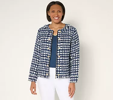 Belle by Kim Gravel Stay Bold Stay Gold Boucle Jacket