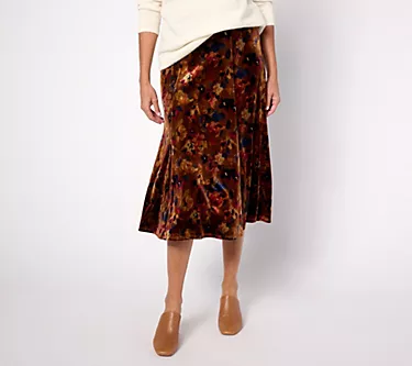 Susan Graver Regular Printed Knit Velvet Paneled Midi Pull-On Skirt 1 178801-susan-graver-regular-printed-knit-velvet-paneled-midi-pull-on-skirt-1.webp