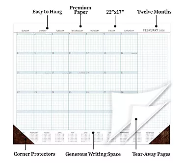 TF Publishing 2026 Large Desk Blotter Calendar