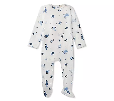 MiniMoi Boys Pointelle Abstract Watercolor Print Foot