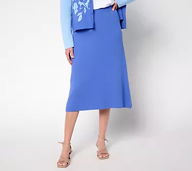 by Stacy London Cotton Knit A-Line Midi Skirt