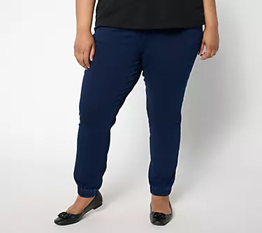 Quacker Factory Short DreamJeannes Flat Waistband Jogger