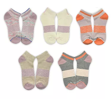 Brookstone Ladies' Set of 5 Quarter Socks w/ Arch Support