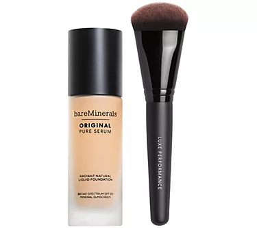 bareMinerals Original Pure SerumRadiant Foundation with Luxe Brush
