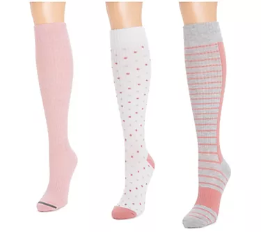 MUK LUKS Women's Cotton Compression Knee-High Socks - 3 Pair 1 183191-muk-luks-women-s-cotton-compression-knee-high-socks-3-pair-1.webp