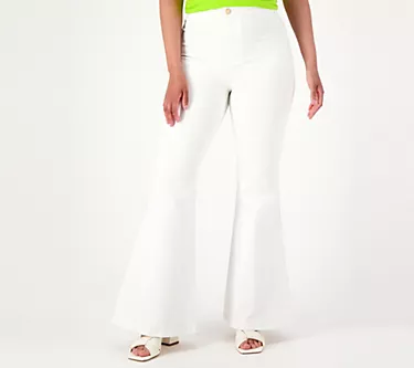 Studio Park x Vanessa Herring Petite White Denim Flare Leg Jeans