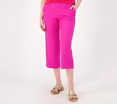 Isaac Mizrahi Live! Regular Textured Knit Crop Pants