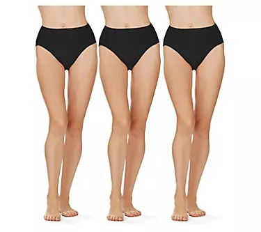 Memoi Women's Set of 3 Cotton Blend Basic Hipster Panties