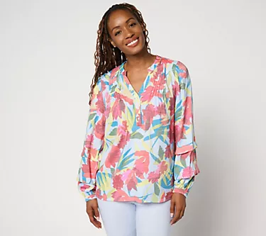nicole by Nicole Miller Sally Pucker Split Neck Blouse 1 187287-nicole-by-nicole-miller-sally-pucker-split-neck-blouse-1.webp