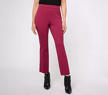 Isaac Mizrahi Live! Regular Printed Ponte Baby Bootcut Ankle Pant
