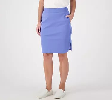 Isaac Mizrahi Live! Petite Essentials Pima Cotton Pull-On Skirt