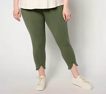 Denim & Co. Active Regular Duo Stretch Slim-Leg Crop Pants
