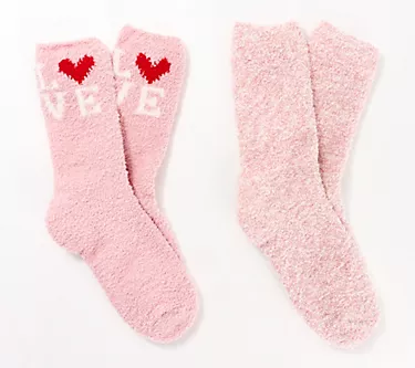 Barefoot Dreams 2-Pack CozyChic Love Socks