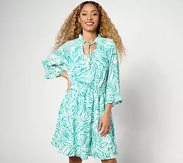 Belle Beach by Kim Gravel Seascape Tiered Dress, Regular