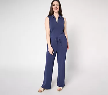 Belle by Kim Gravel Petite ScubaLuxe Zip Front Jumpsuit