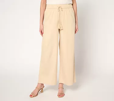 Studio Park x Terri Conn Petite Stretch Lyocell Ankle Pants Sandstone