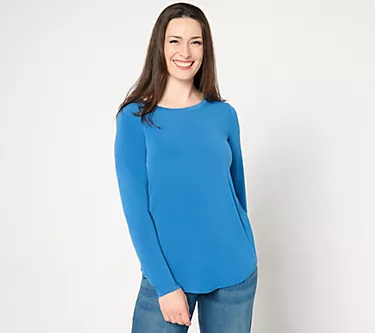 Susan Graver Modern Essentials Long-Sleeve Crew-Neck Top