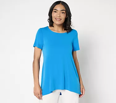 Susan Graver Petite Modern Essentials Liquid Knit A-Line Tunic