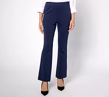 Isaac Mizrahi Live! Tall Crepe Ponte Baby Bootcut Pants